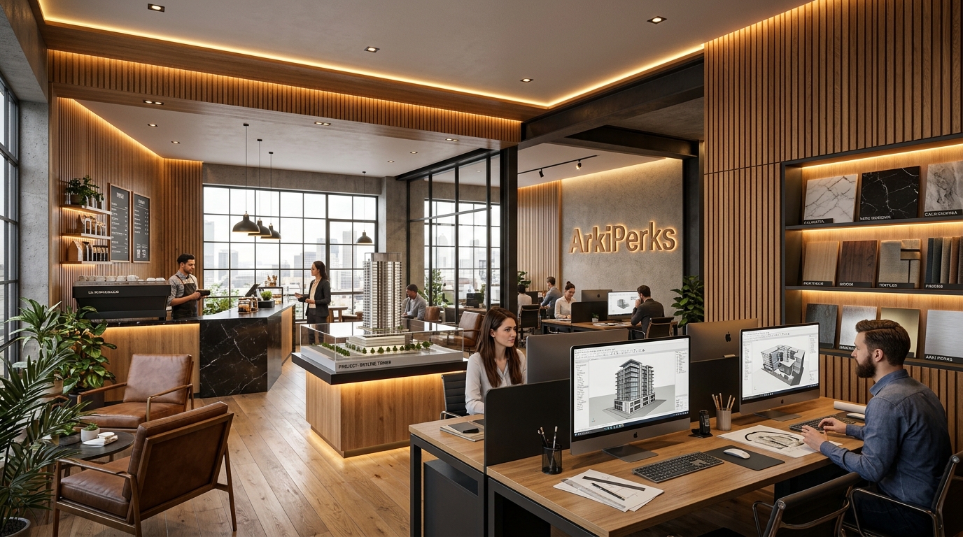 ArkiPerks VIP Studio & Designer Lounge 3D Architectural Render
