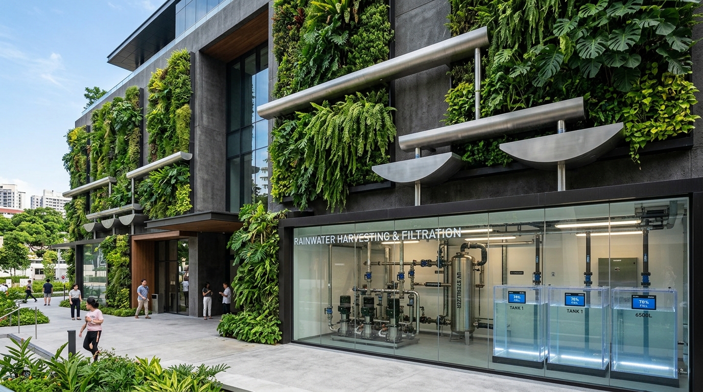 G-WALL AQUA™ WATER HARVESTING Hyper-Realistic Construction Photography